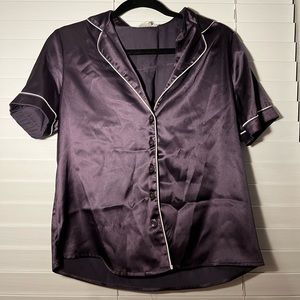 purple satin sleep set forever 21